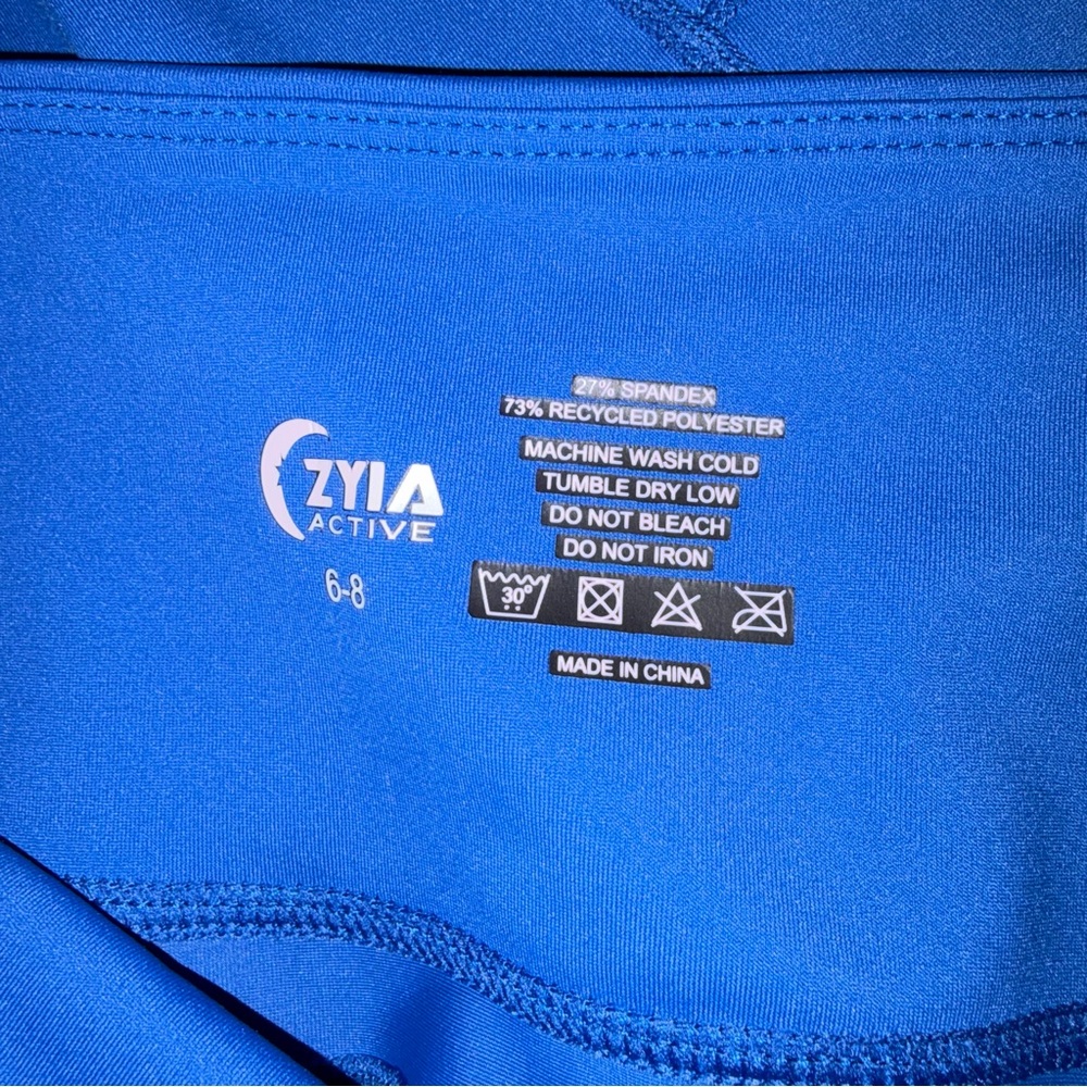 Zyia Blue Reflective Pocket Light n Tight Hi-Rise 7/8 Leggings Sz 6-8 - Picture 6 of 6